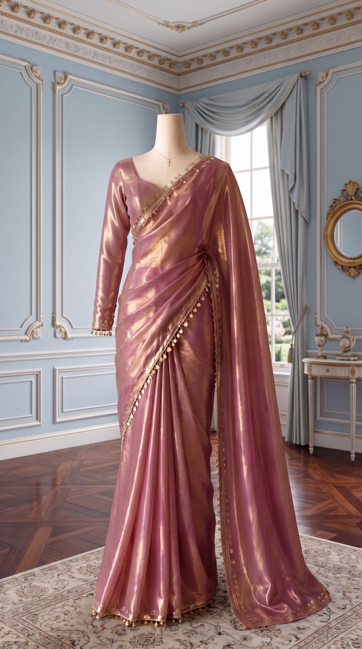 korean silk saree